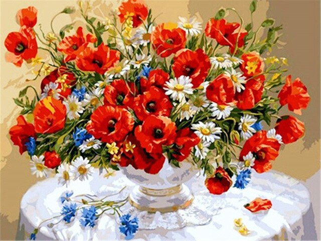Aperçu du résultat final du diamond painting Chicou Blumen.