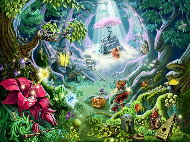 Aperçu du résultat final du diamond painting Paysage : La Forêt des Merveilles.