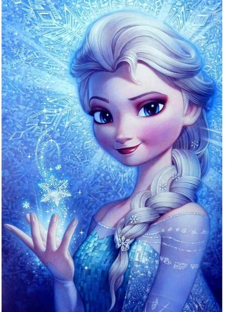 Anteprima del risultato finale del diamond painting Frozen: Il magico fiocco di neve.