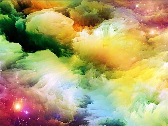 Aperçu du résultat final du diamond painting Nébuleuse de Couleurs.