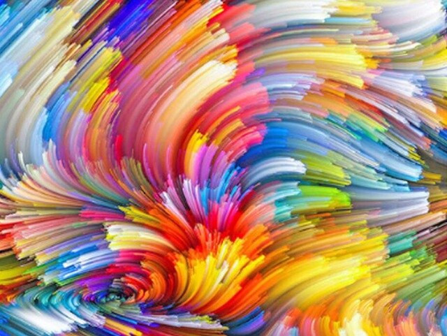 Aperçu du résultat final du diamond painting Abstrait : Le Tourbillon Coloré.