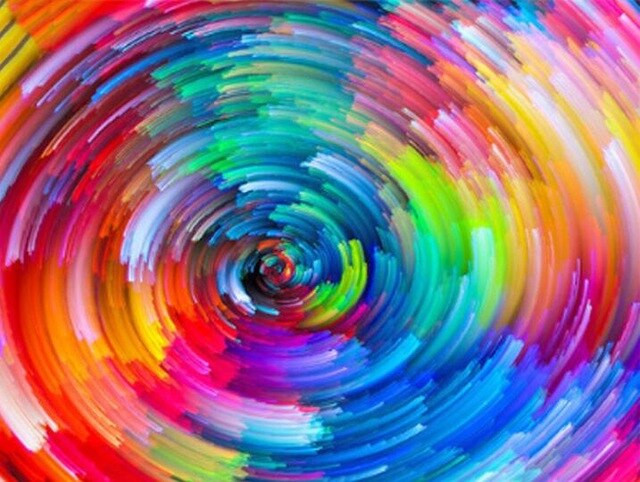Aperçu du résultat final du diamond painting Colorful Cloud Swirl.