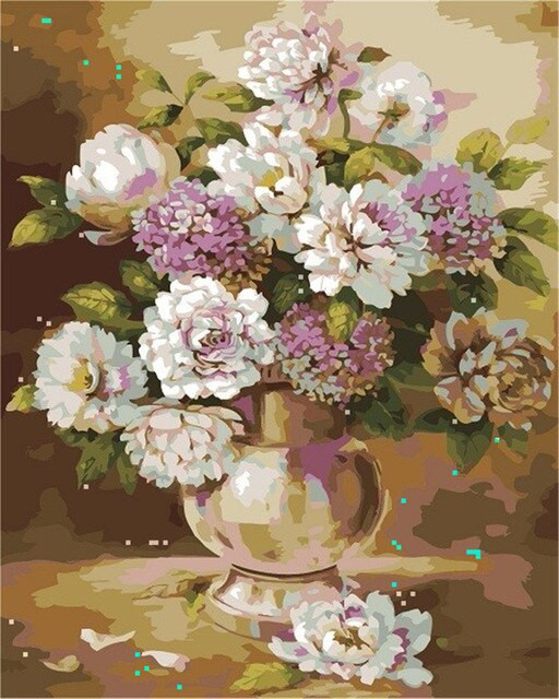 Preview of the final result of the diamond painting Flowers: The Elegant Vase.