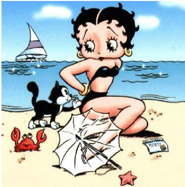Aperçu du résultat final du diamond painting Betty At The Beach.