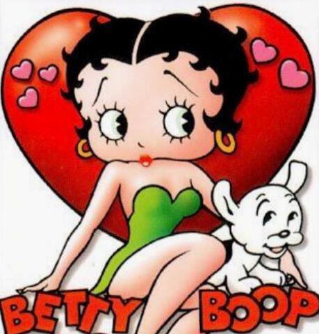 Aperçu du résultat final du diamond painting Betty Boop Coeur Et Chien.