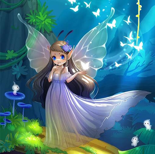 Aperçu du résultat final du diamond painting Papillon Alice.