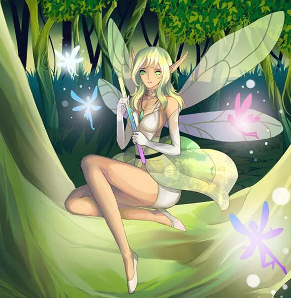 Aperçu du résultat final du diamond painting Papillon Léa.