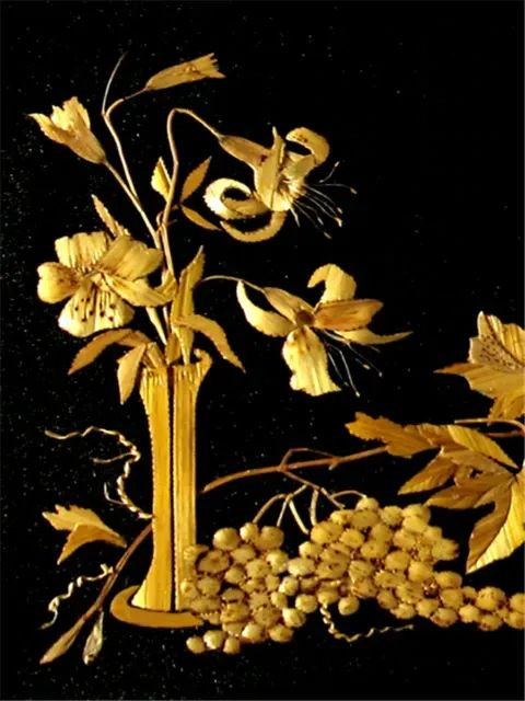 Aperçu du résultat final du diamond painting Fiori neri e gialli Anna.