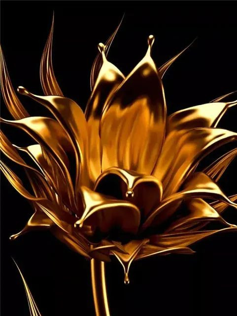Aperçu du résultat final du diamond painting Fiori neri e gialli Julia.