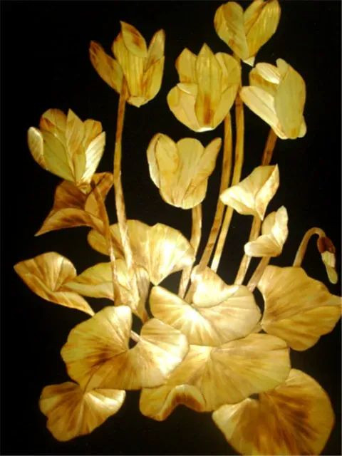 Aperçu du résultat final du diamond painting Schwarze und gelbe Blumen Maëlys.