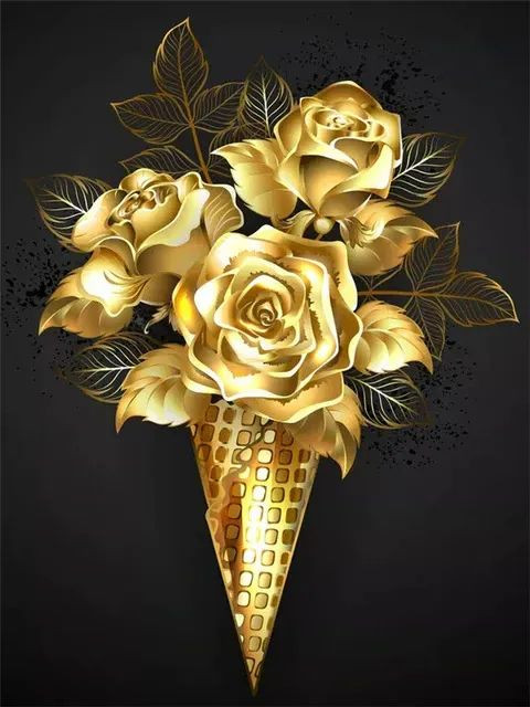 Aperçu du résultat final du diamond painting Fiori neri e gialli Juliette.