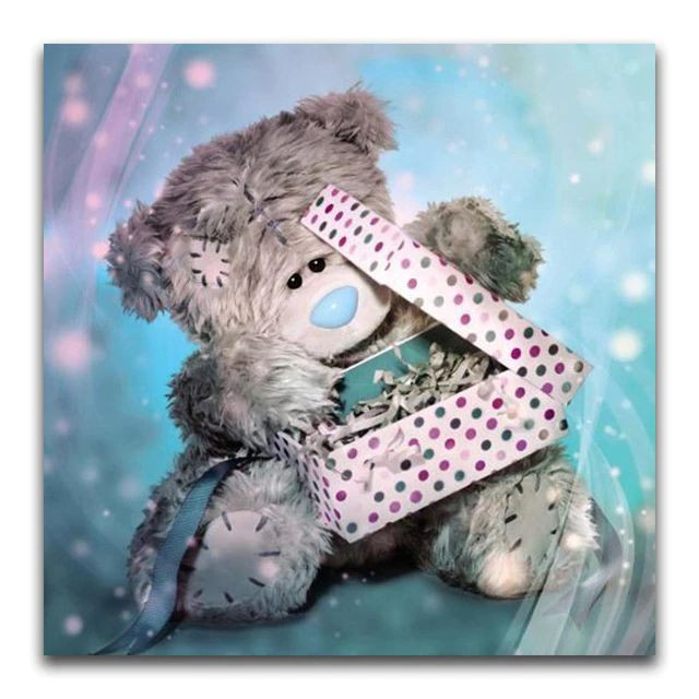 Aperçu du résultat final du diamond painting Teddybär-Geschenke.