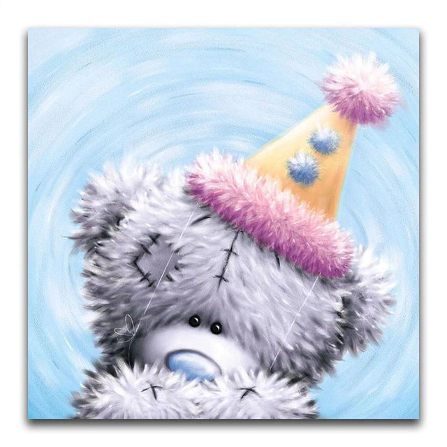 Aperçu du résultat final du diamond painting Peluche Fêtes.