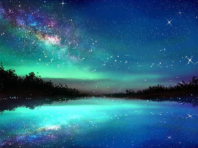 Aperçu du résultat final du diamond painting Aurora Boreale Abisso.