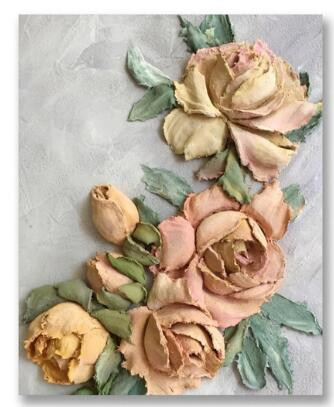 Aperçu du résultat final du diamond painting – Beata Rose und Pfingstrosen.