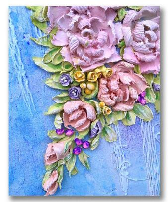Aperçu du résultat final du diamond painting Fiori rosa e peonia Madlen.