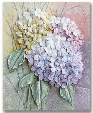 Aperçu du résultat final du diamond painting Fiori di rosa e peonia Maria.