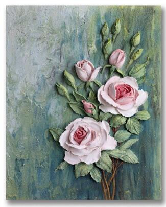 Aperçu du résultat final du diamond painting – Rosa Blumen und Pfingstrose Oda.