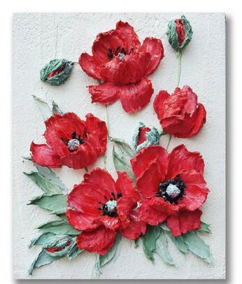 Aperçu du résultat final du diamond painting Rose and Peony Flowers Ramona.
