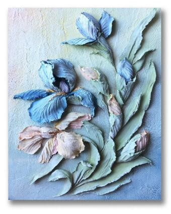 Aperçu du résultat final du diamond painting Rose and Peony Flowers Regina.
