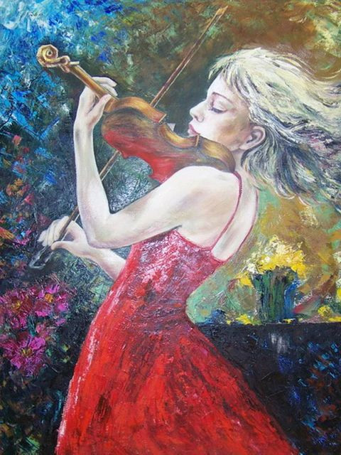 Aperçu du résultat final du diamond painting Frauenmalerei Elise.