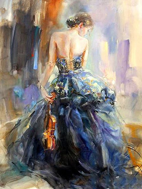 Aperçu du résultat final du diamond painting Peinture Femme Oda.
