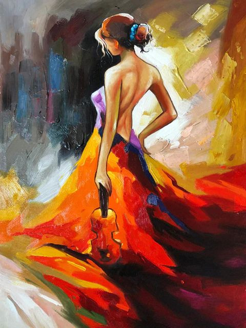Aperçu du résultat final du diamond painting Roxane Woman Painting.