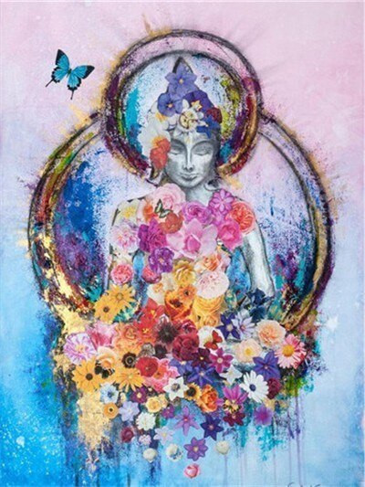 Aperçu du résultat final du diamond painting Buddha Ratana.