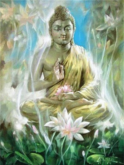 Aperçu du résultat final du diamond painting Pittura diamante Buddha Malee.