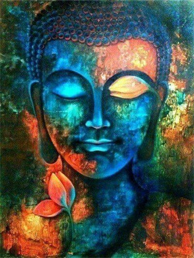 Aperçu du résultat final du diamond painting Apsara Buddha.