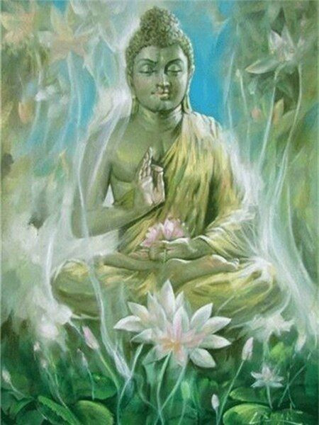 Aperçu du résultat final du diamond painting Buddha Boon-Nam.
