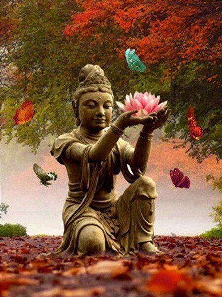 Aperçu du résultat final du diamond painting Manee Buddha.
