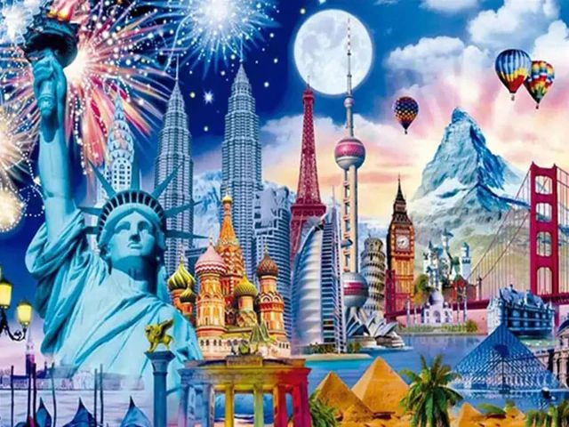 Aperçu du résultat final du diamond painting Worldine City Decor.