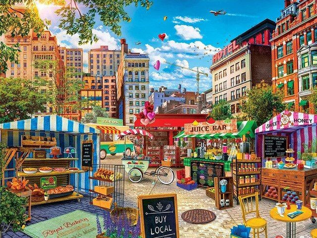 Aperçu du résultat final du diamond painting Stadscentrumdecoratie.
