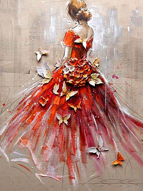 Aperçu du résultat final du diamond painting Ballet Woman Giulia.