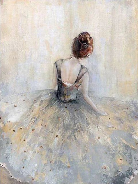 Aperçu du résultat final du diamond painting Stella, ballerina.