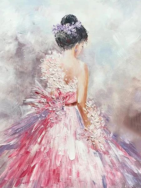 Aperçu du résultat final du diamond painting Balletvrouw Carla.
