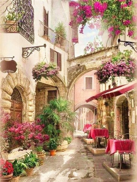 Aperçu du résultat final du diamond painting – Vivaldi Straßenbild.