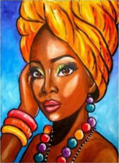 Aperçu du résultat final du diamond painting Donna africana Aminata.