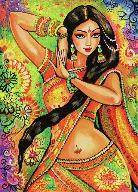 Aperçu du résultat final du diamond painting Indian Woman Kali.