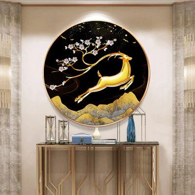 Preview van het eindresultaat van de diamantschildering Celestial Golden Deer.