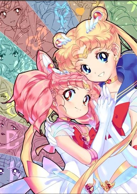 Aperçu du résultat final du diamond painting Dessin Animé Cosplay Série E.