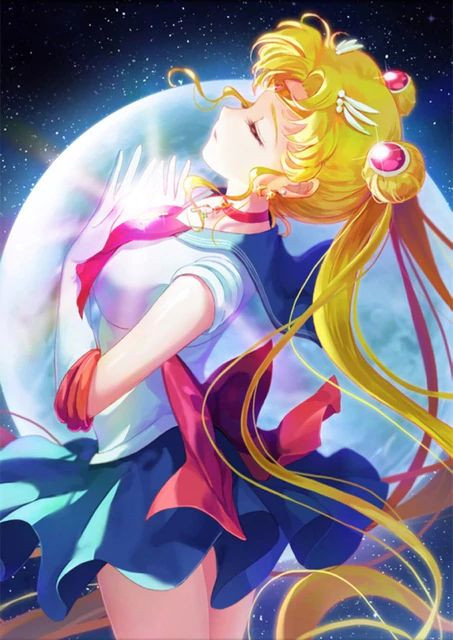 Aperçu du résultat final du diamond painting Anime Cosplay K-serie.