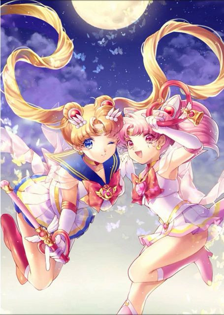 Aperçu du résultat final du diamond painting Anime Cosplay Serie L.