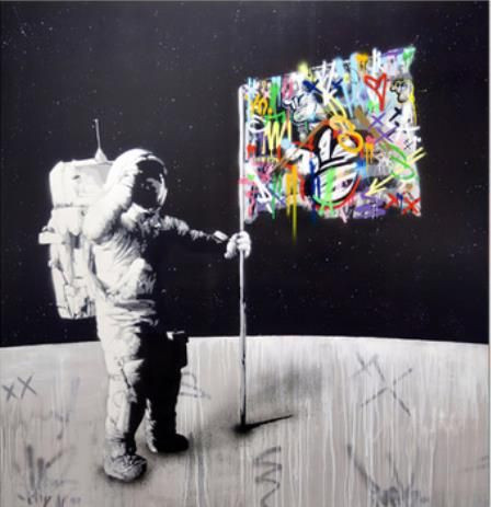 Aperçu diamond painting Astronaute Graffiti