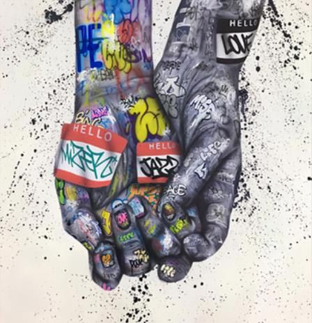 Aperçu du résultat final du diamond painting Main Graffiti 2.