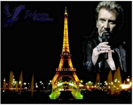 Anteprima del risultato finale del dipinto a diamante Johnny Hallyday: Parisian Night.