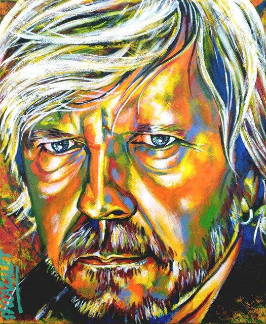 Aperçu du résultat final du diamond painting Chanteur Renaud Série A.