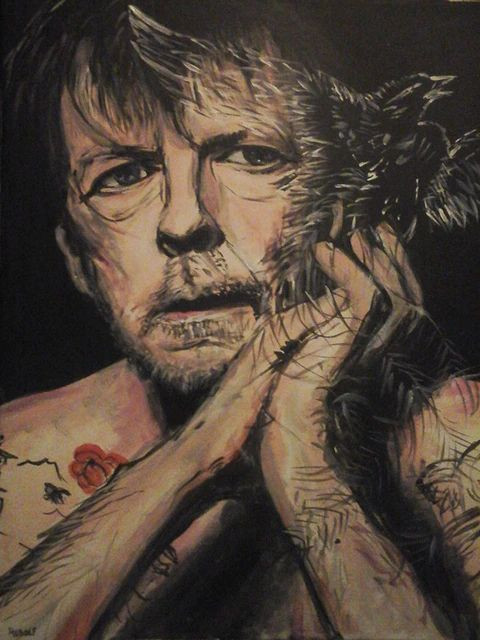 Aperçu du résultat final du diamond painting Singer Renaud Serie B.