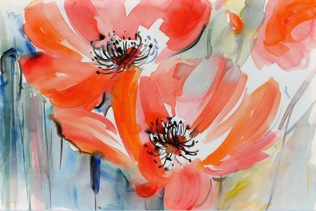 Aperçu du résultat final du diamond painting Mohnblumen H.